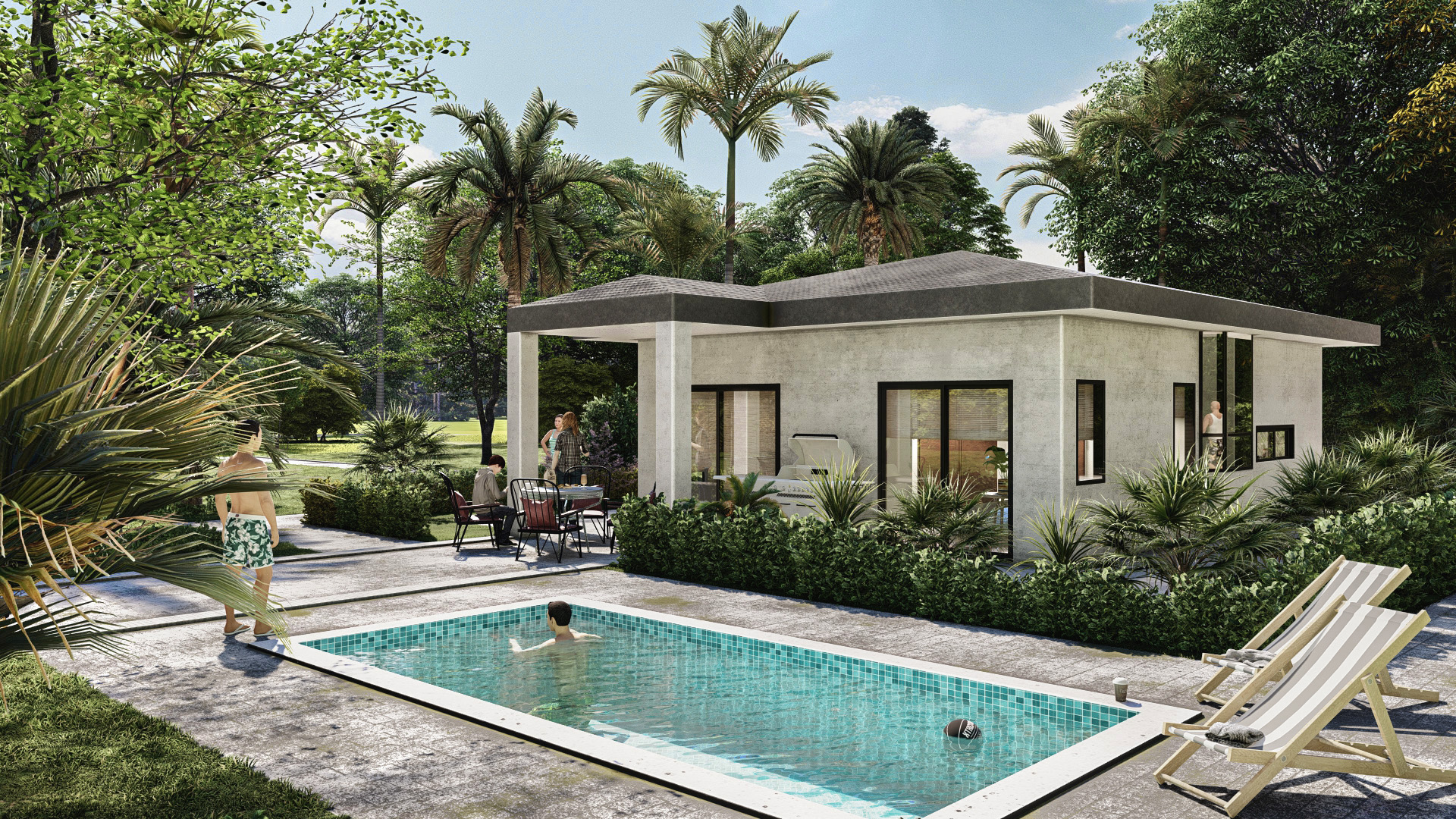 Our home model "Casa Coqueta" with a pool. Bosque del Pacifico - The beach Homes for sale Costa Rica