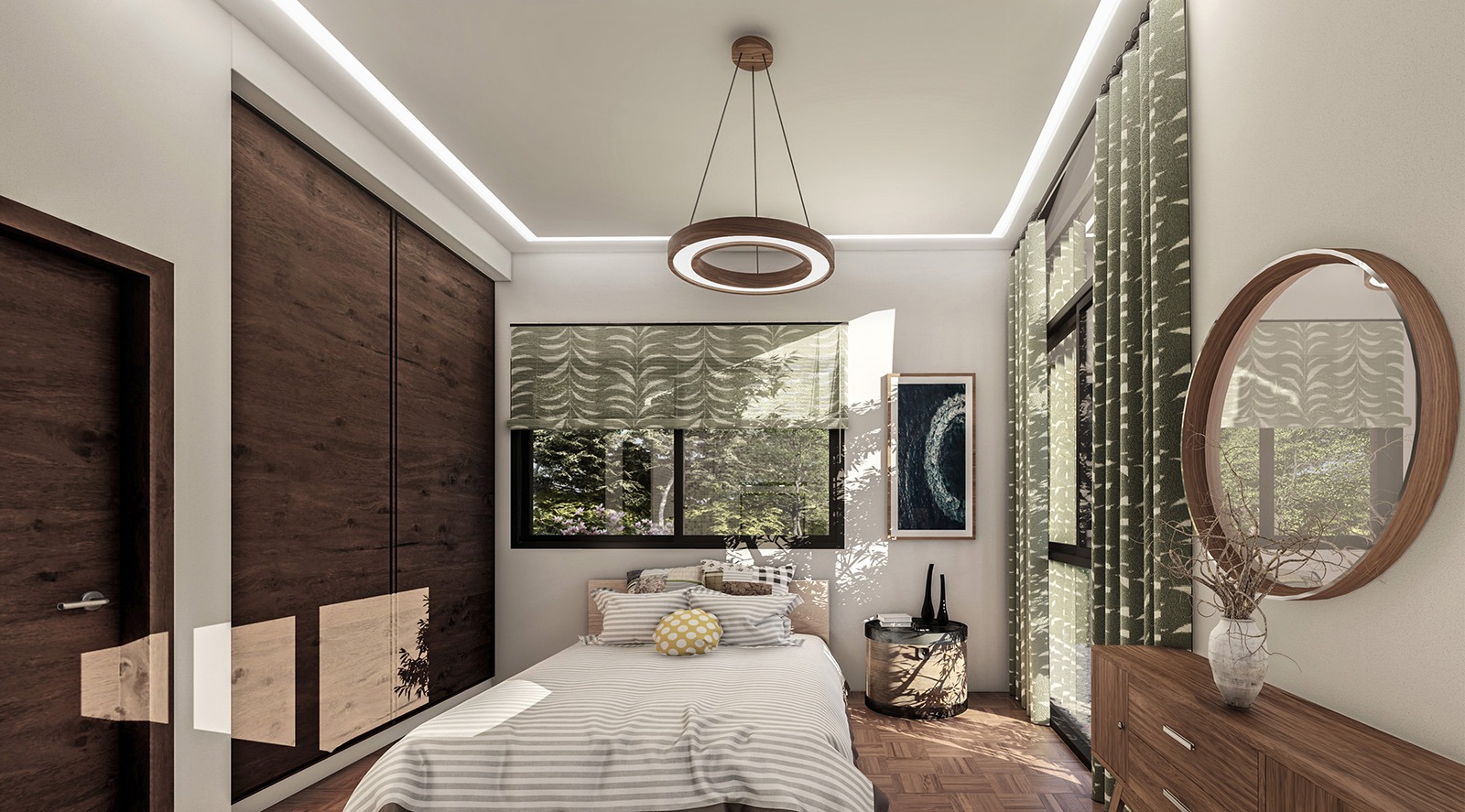 Sustainable Costa Rica bedroom design with natural lighting and eco-friendly features